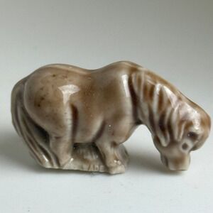 Wade Whimsies Miniature Porcelain Pony Figurine Brown Glazed Made in England